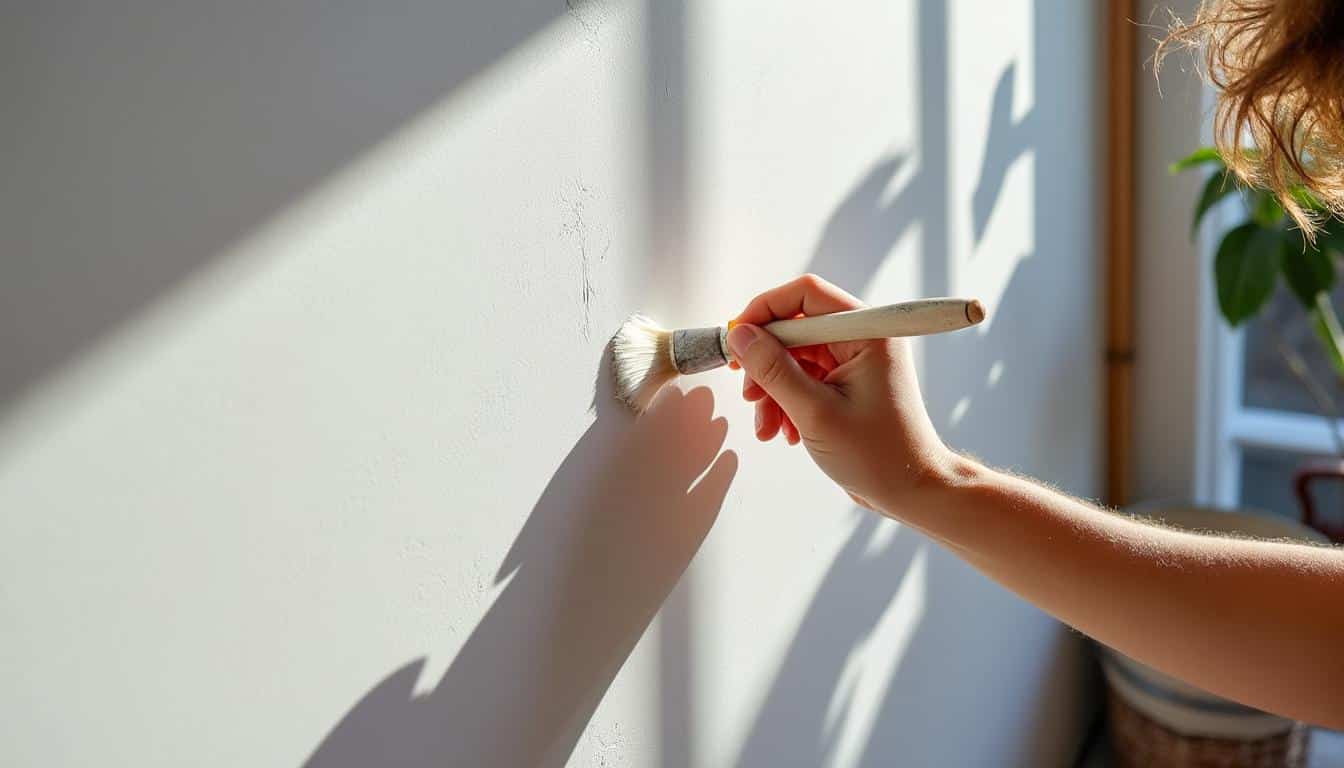 Réparer les fissures du mur du salon avec de la colle