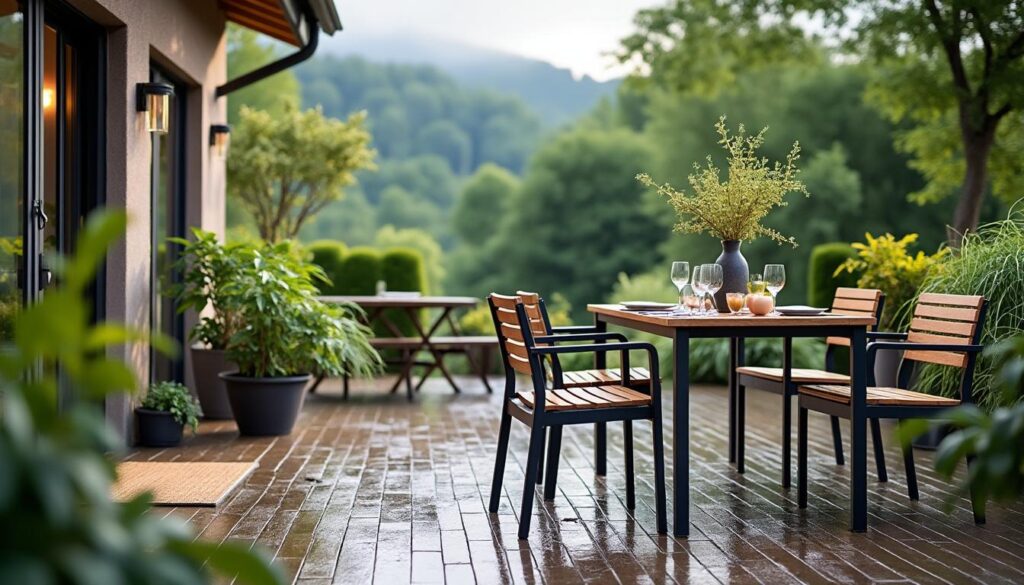 Quel mobilier choisir pour une terrasse de jardin résistante aux intempéries ?