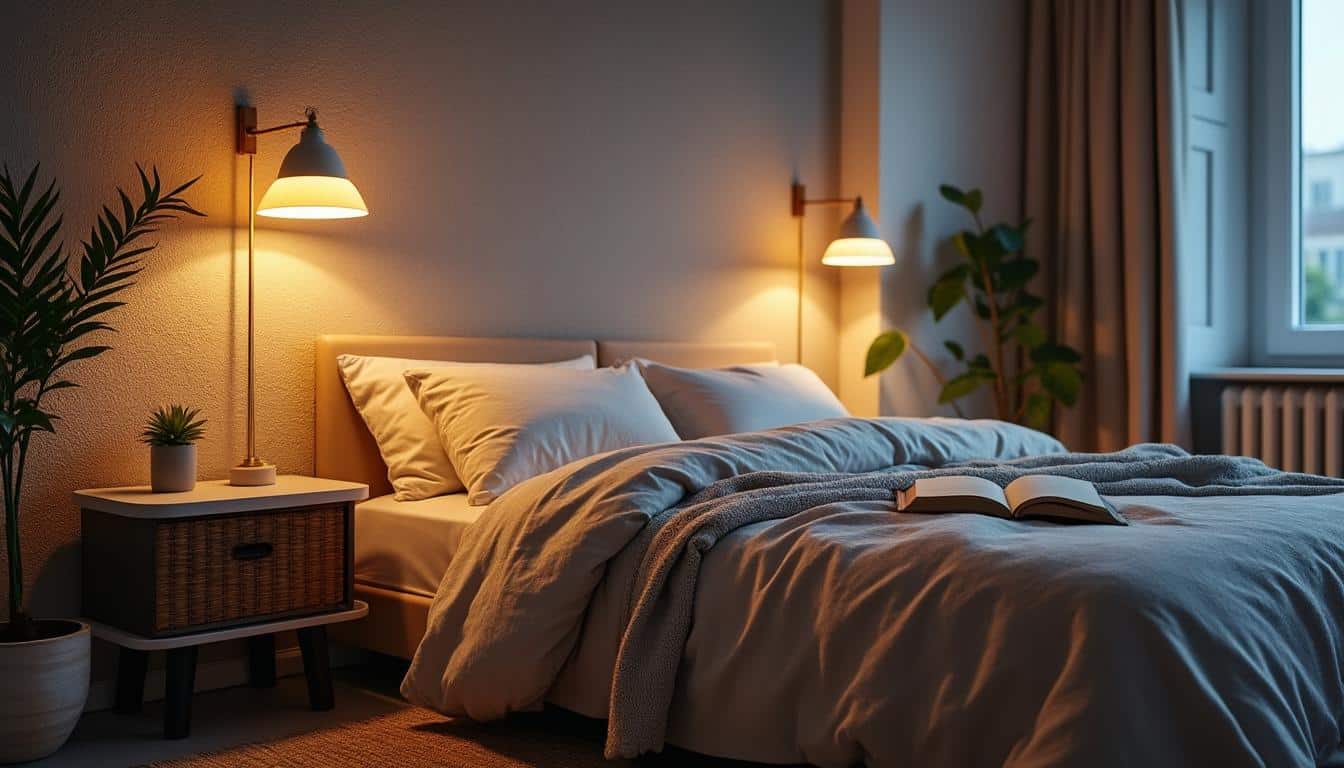 Nos inspirations de décoration avec une lampe murale dans la chambre