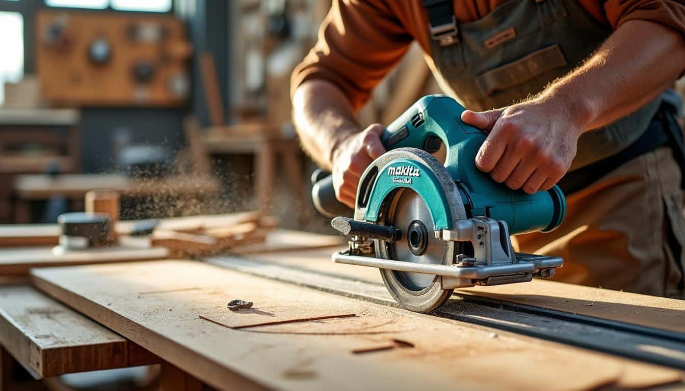 Illustration: Pourquoi opter pour un rail de guidage avec votre scie circulaire Makita ?