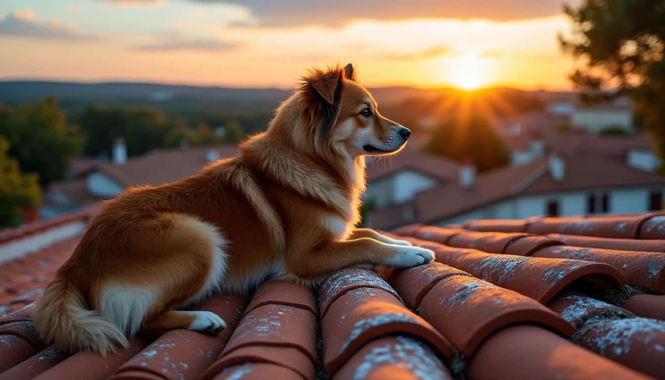 Illustration: Comprendre le rôle d’un chien assis sur une toiture en tuile