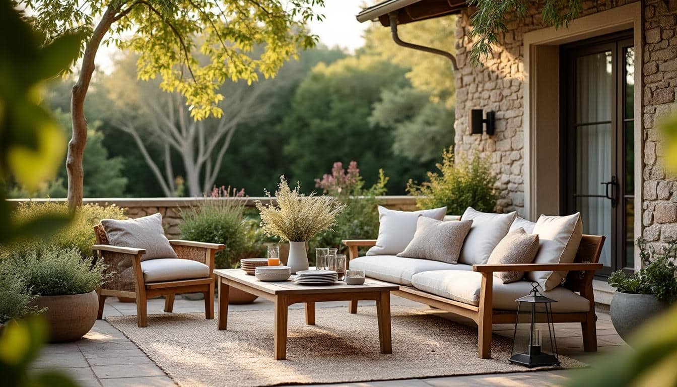 Illustration: Matériaux naturels et éléments pour une décoration d’extérieur harmonieuse