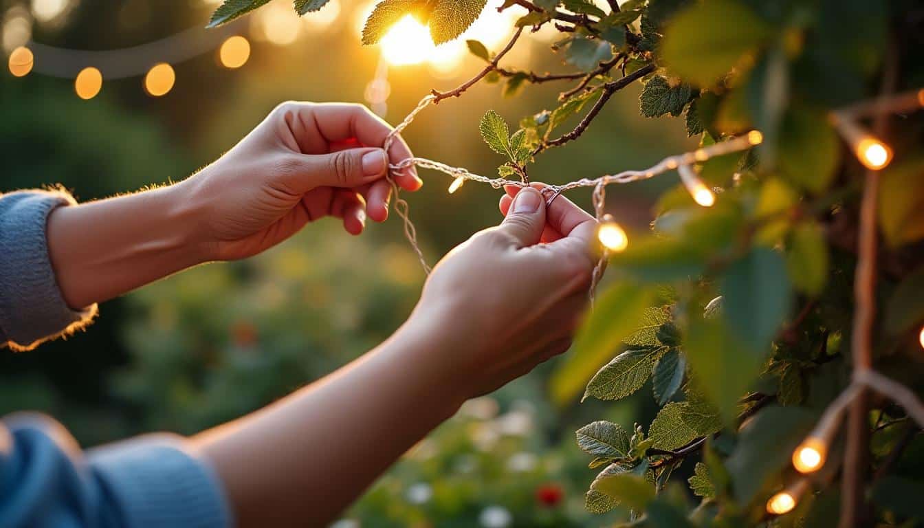 Illustration: Choisir le bon système pour fixer une guirlande lumineuse en extérieur